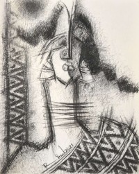 A. S. Rind, 22 x 28 Inch, Charcoal On Paper, Figurative Painting, AC-ASR-739